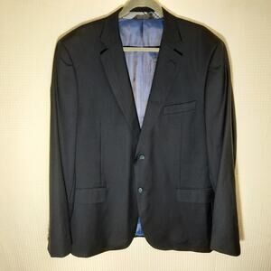 Zanetti 46L Blazer Men Black Wool 2 Btn Sport Coat Italy Lavorazione Sartoriale